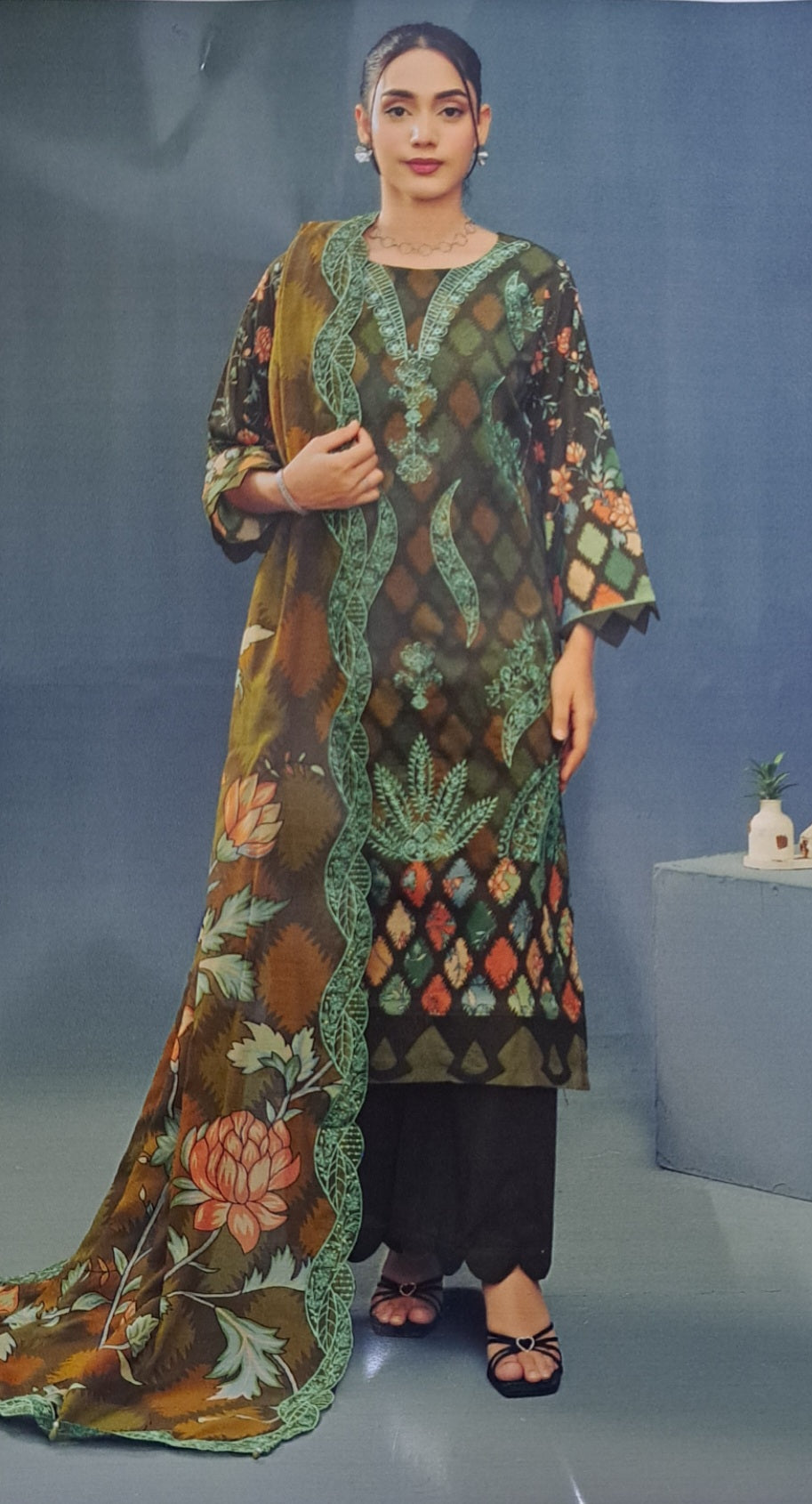 Ayeza.Premium airjet lawn 3pc digital printed embroided.unstitch