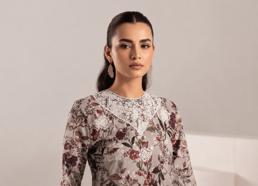 Laiba.DIGITAL PRINT FANCY STONE EMBROIDED SHIRT