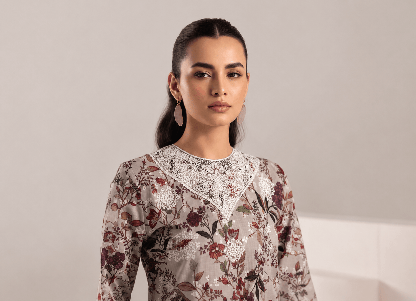 Laiba.DIGITAL PRINT FANCY STONE EMBROIDED SHIRT