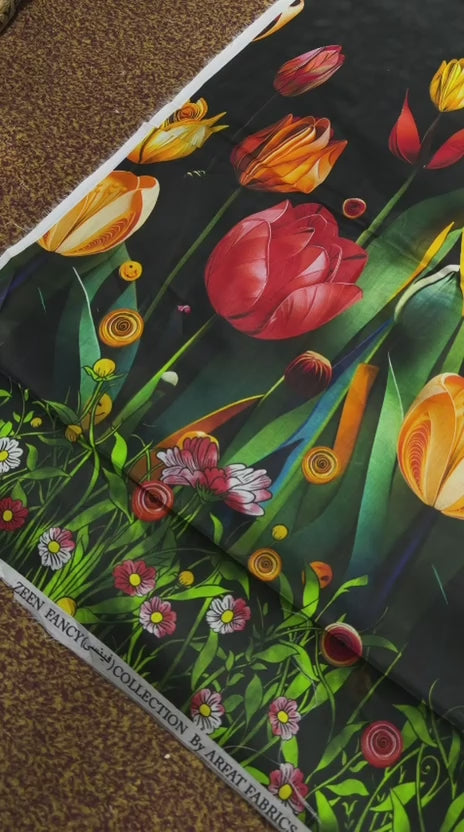 Premium lawn 3 piece floral unstitch