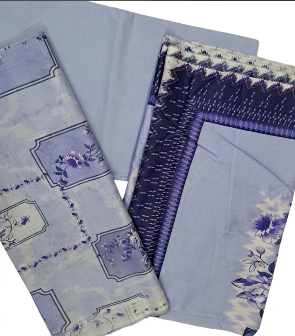 Three piece unstitch lawn