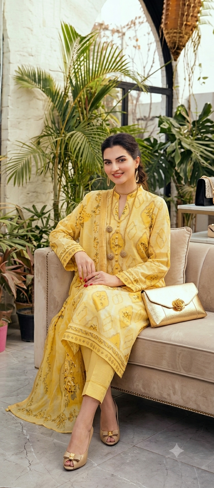 3 piece unstitch printed lawn