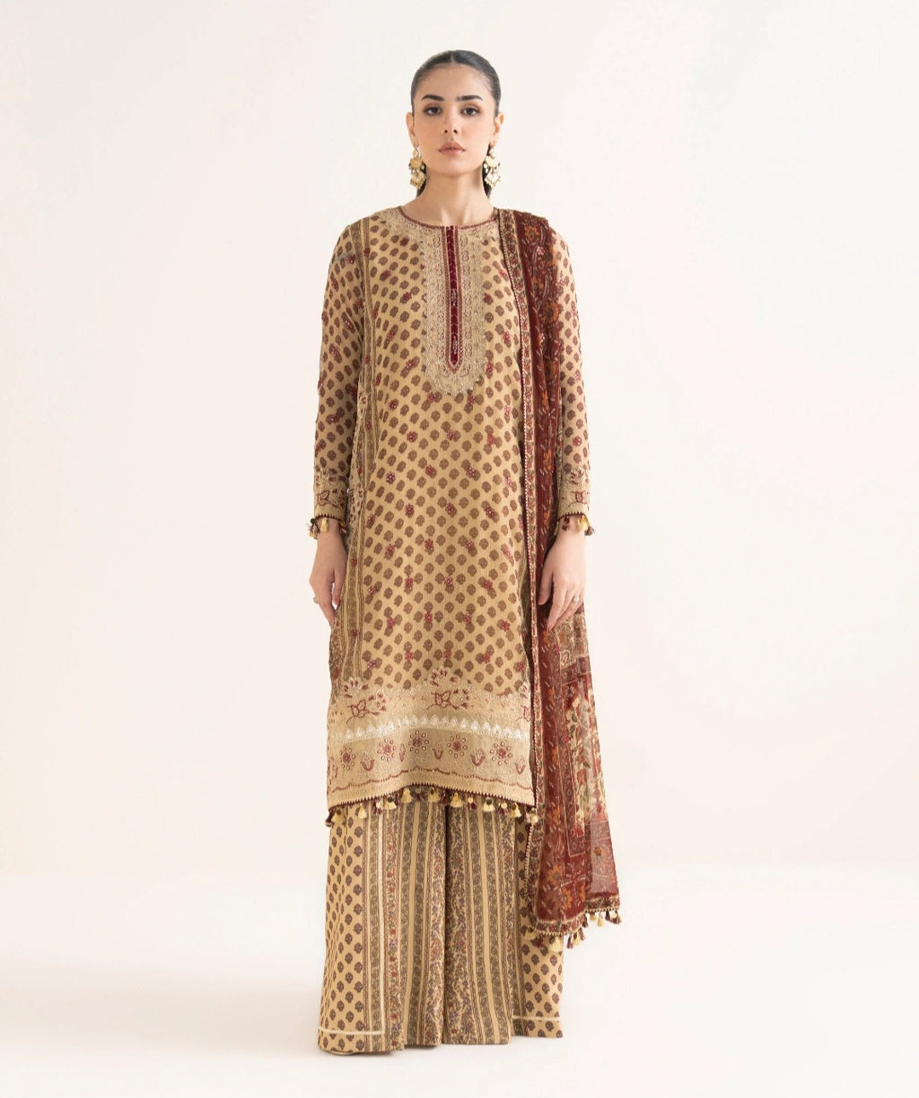Sapphire embroided chiffon