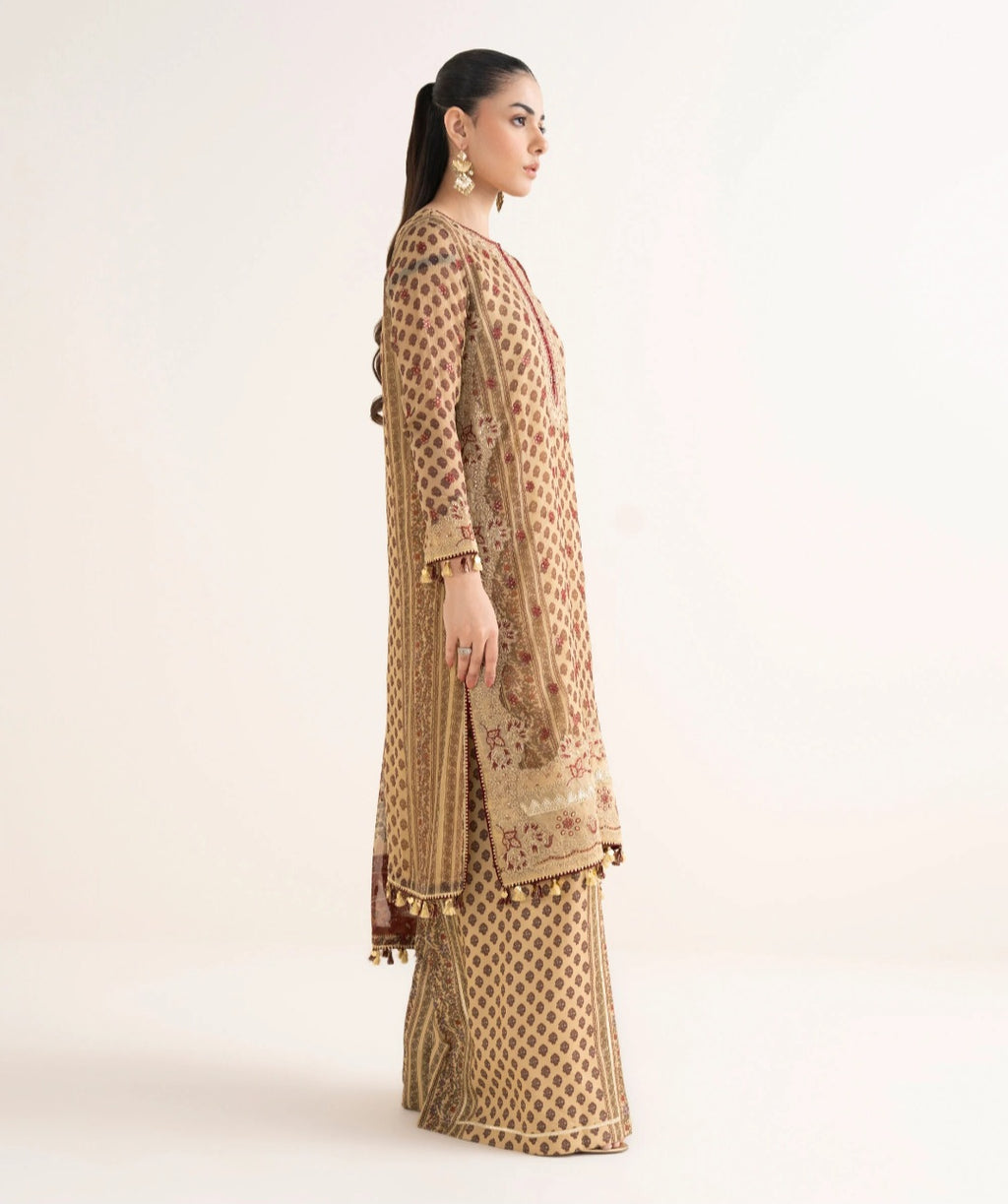 Sapphire embroided chiffon