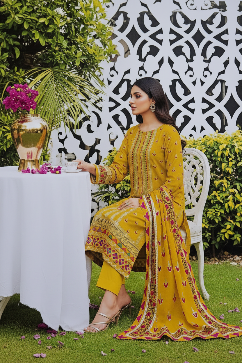 Bareeze | 3-Piece Printed Lawn Suit — Unstitched