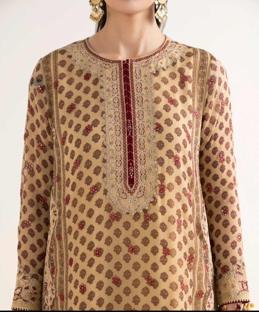 Sapphire embroided chiffon