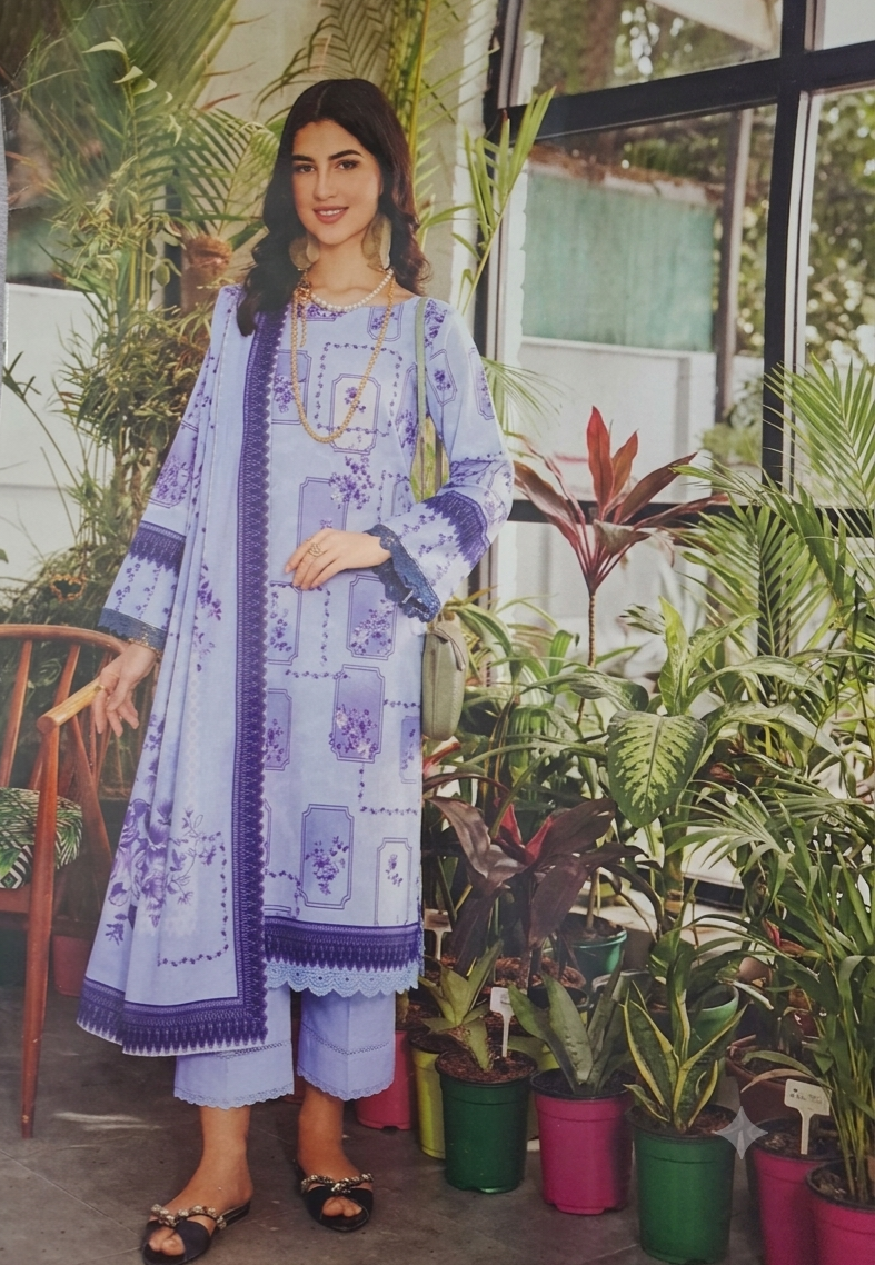 Three piece unstitch lawn