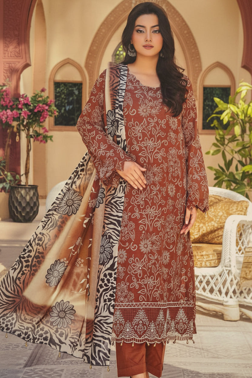 GRACE.3pc embroided.unstitch.lawn