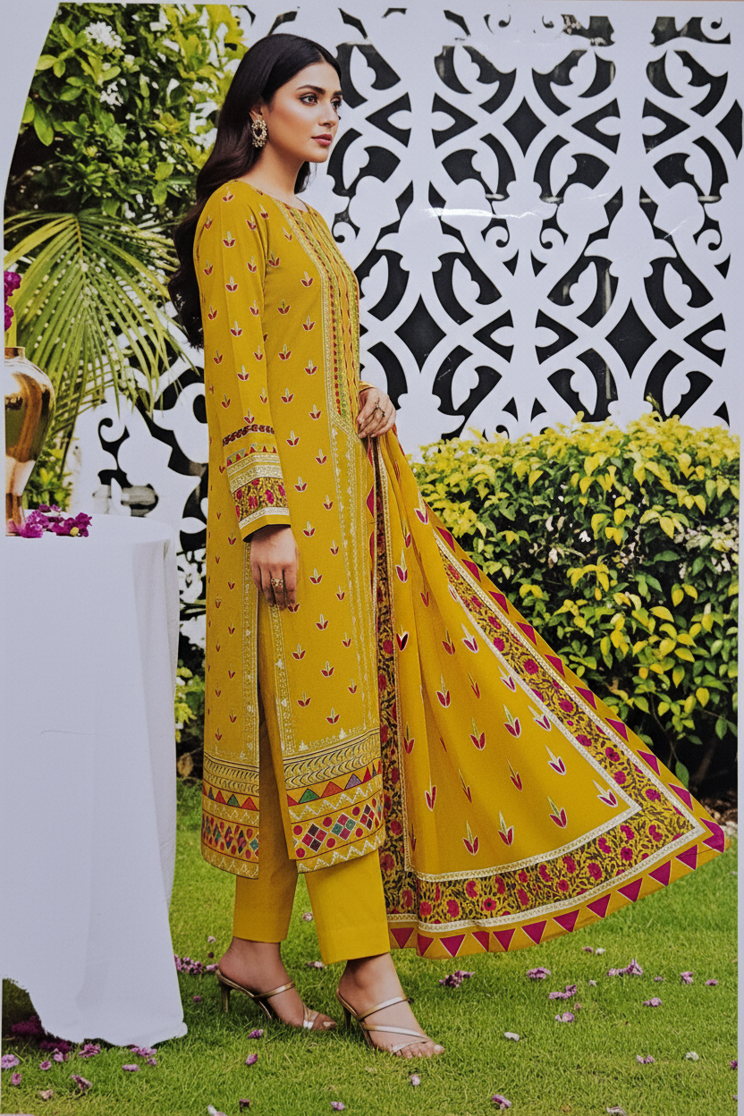 Bareeze | 3-Piece Printed Lawn Suit — Unstitched