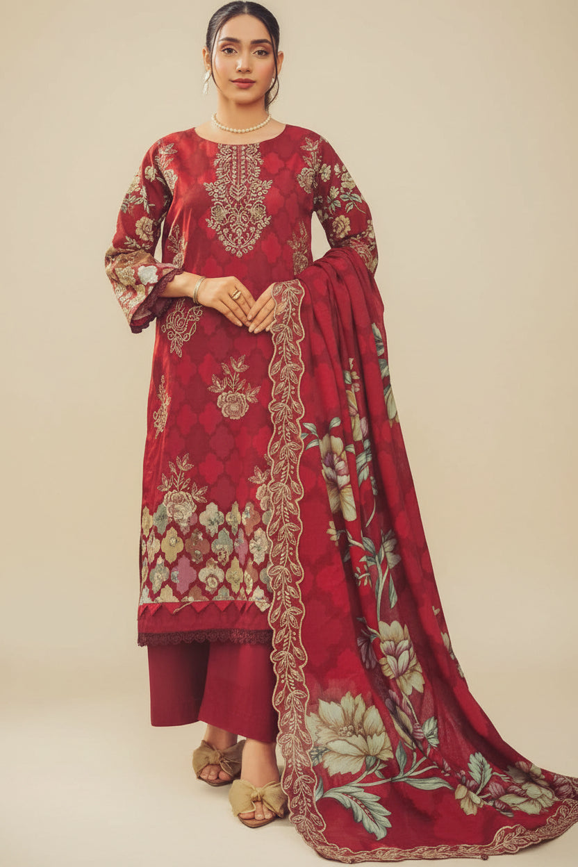 Ayeza.3pc Embroided.unstitch